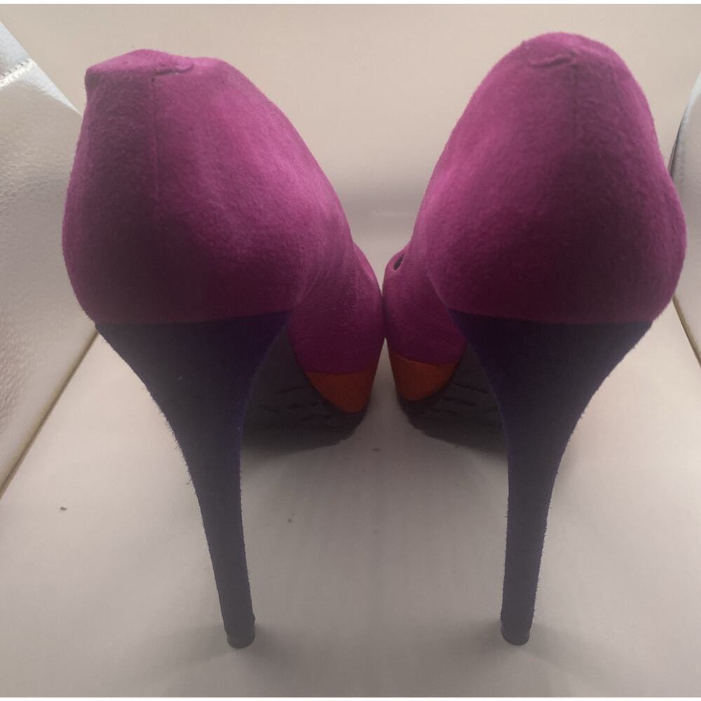 Rachel Roy Pink Suede Platform Barbie Core Stripper Pole Dancer High Heels Shoes - Picture 2 of 12